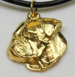 American Bulldog Hard Gold Plated Pendant
