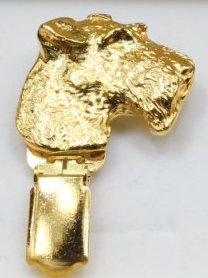 Airedale Terrier Hard Gold Plated Show Clip