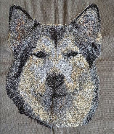 Alaskan Malamute Embroidered Cushion Cover