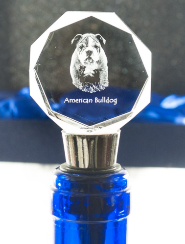 American Bulldog Crystal Wine Stopper