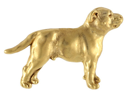 American Staffordshire Bull Terrier Staffy Hard Gold Plated Lapel Pin
