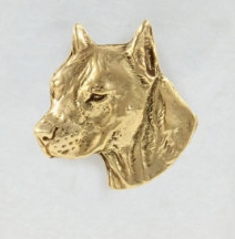 American Staffordshire Bull Terrier Staffy Hard Gold Plated Lapel Pin