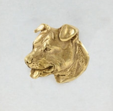 American Staffordshire Terrier Staffy Hard Gold Plated Lapel Pin