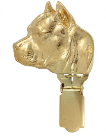 American Staffordshire Bull Terrier Staffy Hard Gold Plated Show Clip