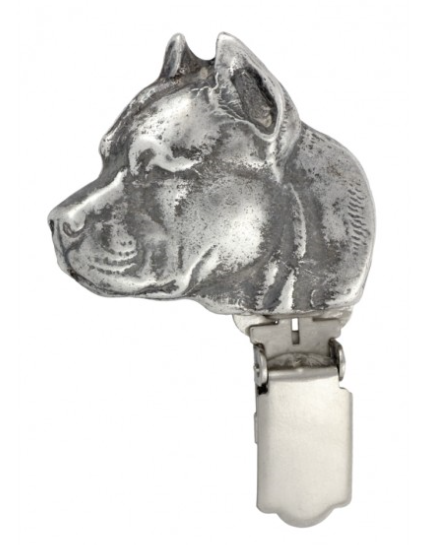 American Staffordshire Bull Terrier Staffy Silver Plated Show Clip