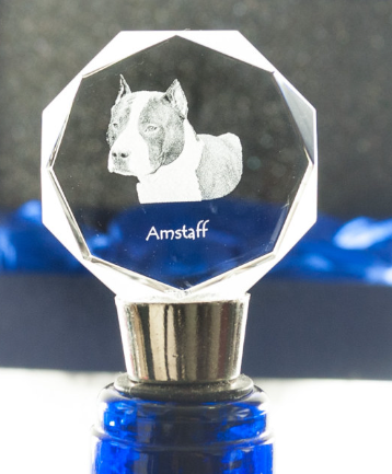 American Staffordshire Bull Terrier Staffy Crystal Wine Stopper
