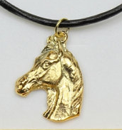Arabian Horse Hard Gold Plated Pendant
