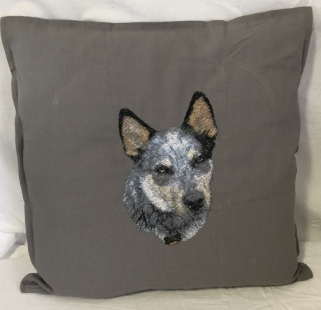 Australian Cattle Dog Embroidered Cushion Cover