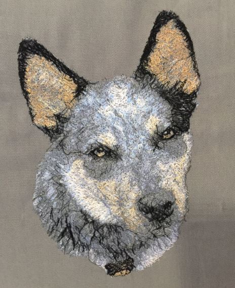 Australian Cattle Dog Embroidered Cushion Cover