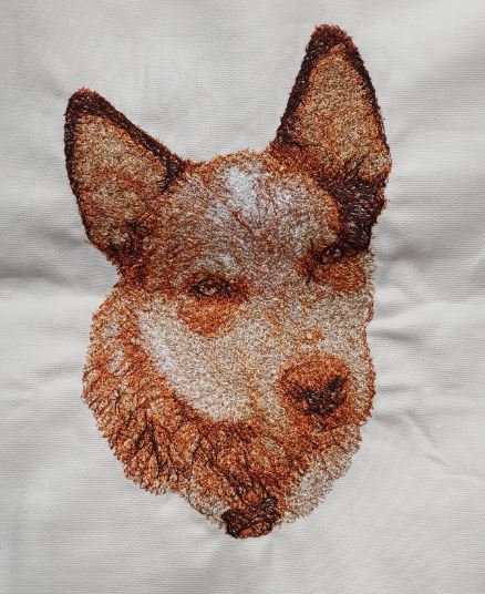 Australian Red Cattle Dog Embroidered Cushion Cover