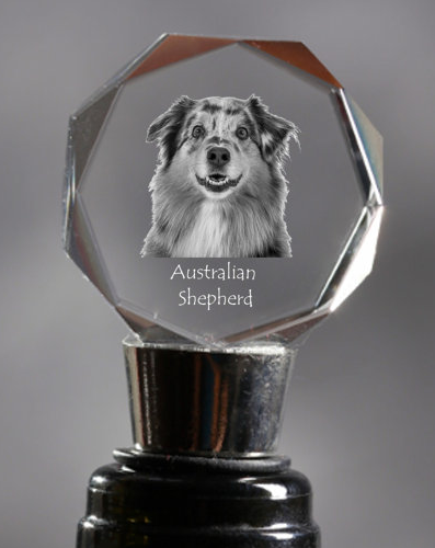 Australian Shepherd Crystal Wine Stopper