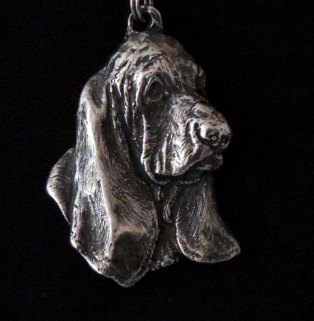 Basset Hound Silver Plated Key Chain