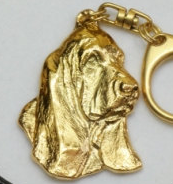 Basset Hound Hard Gold Plated Key Chain
