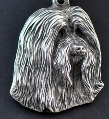 Bearded Collie Silver Plated Key Chain
