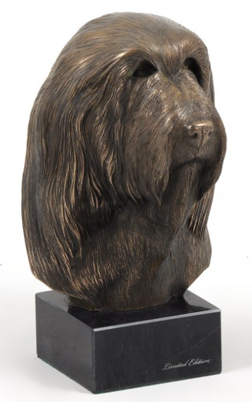Bearded Collie Statue Marble Base