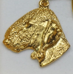 Bedlington Terrier Hard Gold Plated Key Chain