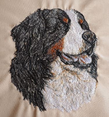Bernese Mountain Dog Embroidered Cushion Cover