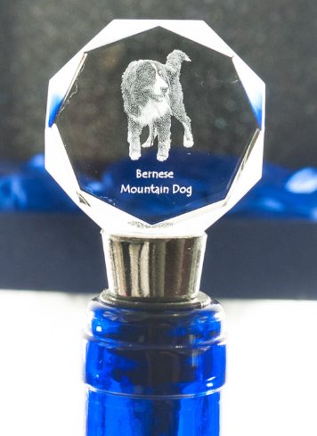 Bernese Mountain Dog Crystal Wine Stopper