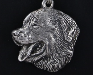 Bernese Mountain Dog Silver Plated Key Chain