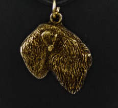 Black Russian Terrier Hard Gold Plated Pendant