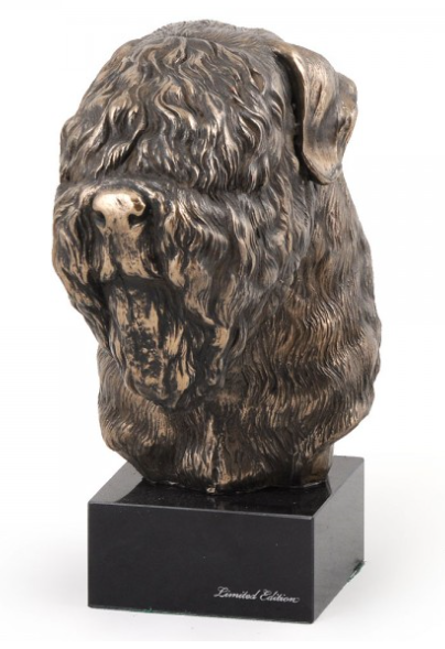 Black Russian Terrier Statue Marble Base