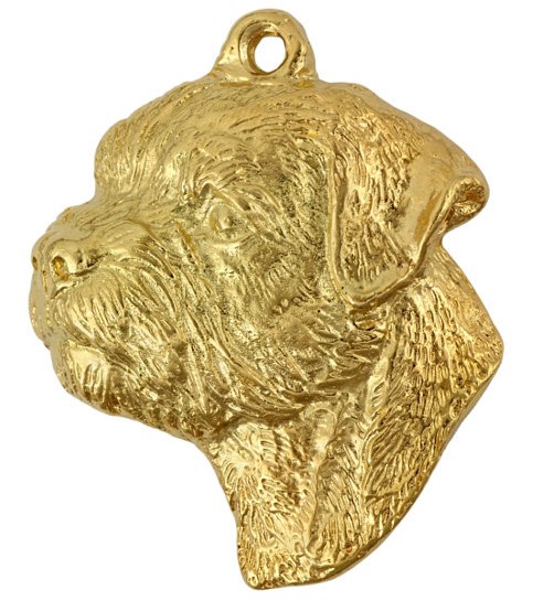 Border Terrier Hard Gold Plated Pendant