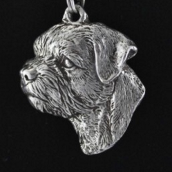 Border Terrier Silver Plated Key Chain