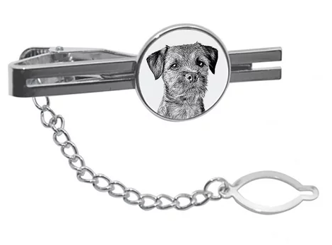 Border Terrier Silver Plated Tie Pin