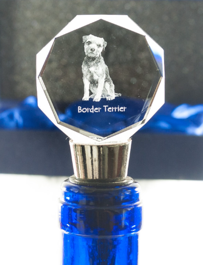 Border Terrier Crystal Wine Stopper