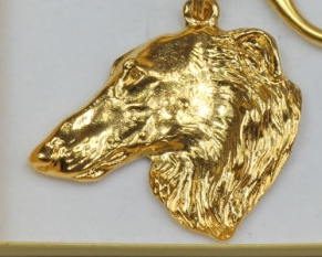 Borzoi Hard Gold Plated Pendant