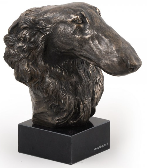 Borzoi Statue on a Marble Base