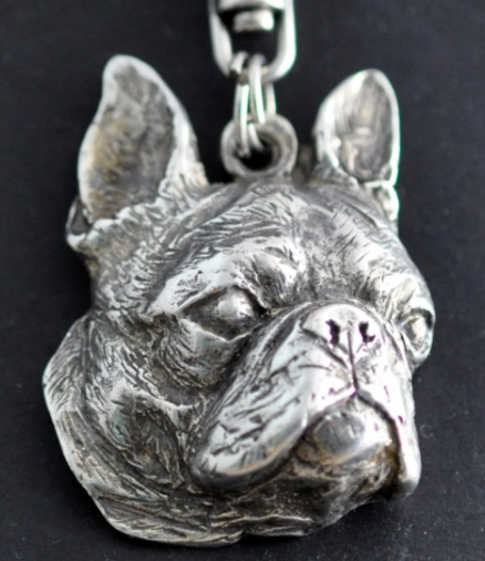 Boston Terrier Silver Plated Key Chain