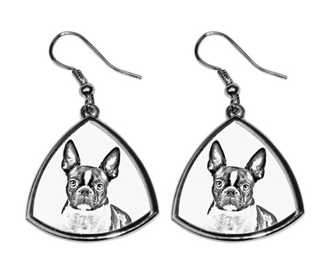 Boston Terrier Silver Plated Earrings