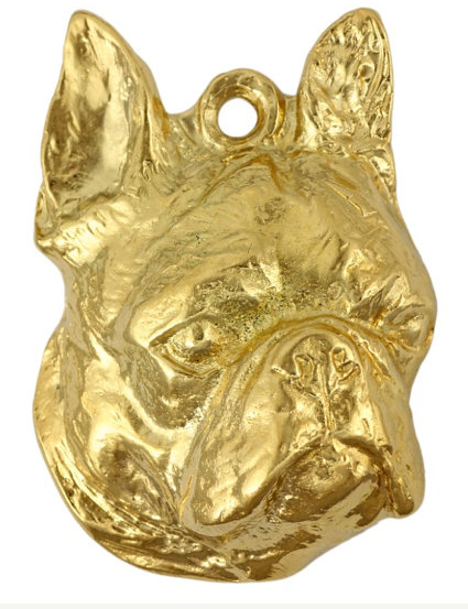 Boston Terrier hard Gold Plated Key Chain