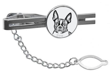 Boston Terrier Silver Plated Tie Pin