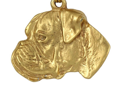 Boxer Hard Gold Plated Pendant Natural Ears