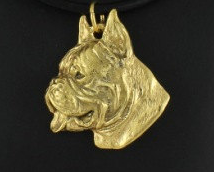 Boxer Hard Gold Plated Pendant Cropped Ears