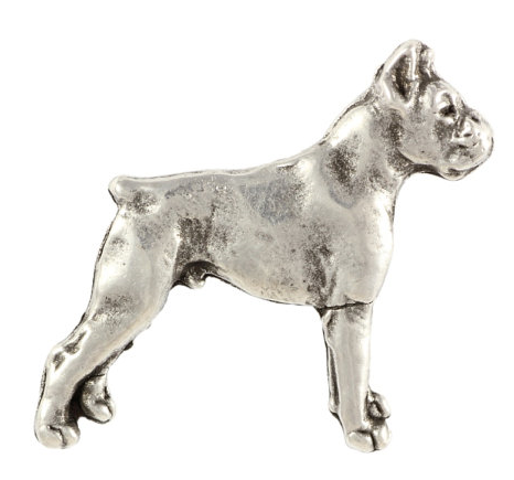 Boxer Silver Plated Full Body Lapel Pin