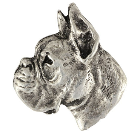 Boxer Silver Plated Lapel Pin