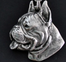 Boxer Silver Plated Pendant Cropped Ears