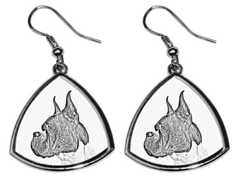 Boxer Silver Plated Earrings Cropped Ears