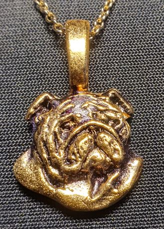 British Bulldog Head Mini Gold Plated