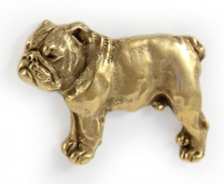 British Bulldog Hard Gold Plated Full Body Lapel Pin