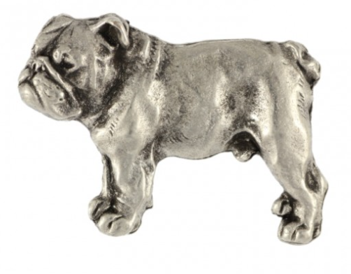 British Bulldog Silver Plated Full Body Lapel Pin