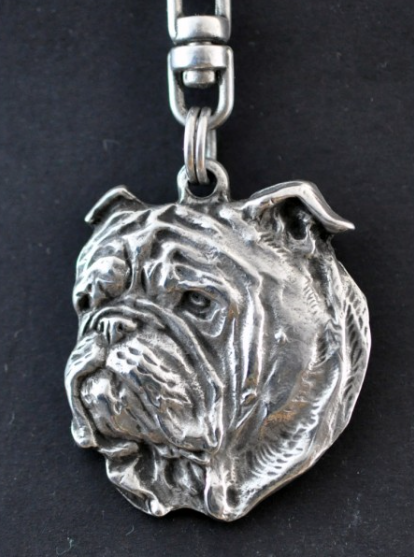 British Bulldog Silver Plated Key Chain