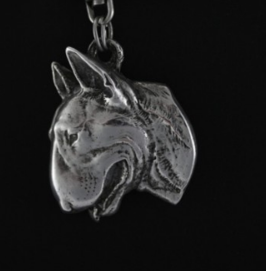 Bull Terrier Silver Plated Key Chain