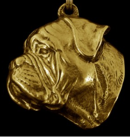Bullmastiff Hard Gold Plated Key Chain