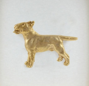 Bull Terrier Full Body Hard Gold Plated Lapel Pin