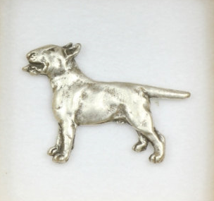 Bull Terrier Full Body Silver Plated Lapel Pin