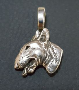 Bull Terrier Silver Plated Head Mini Charm